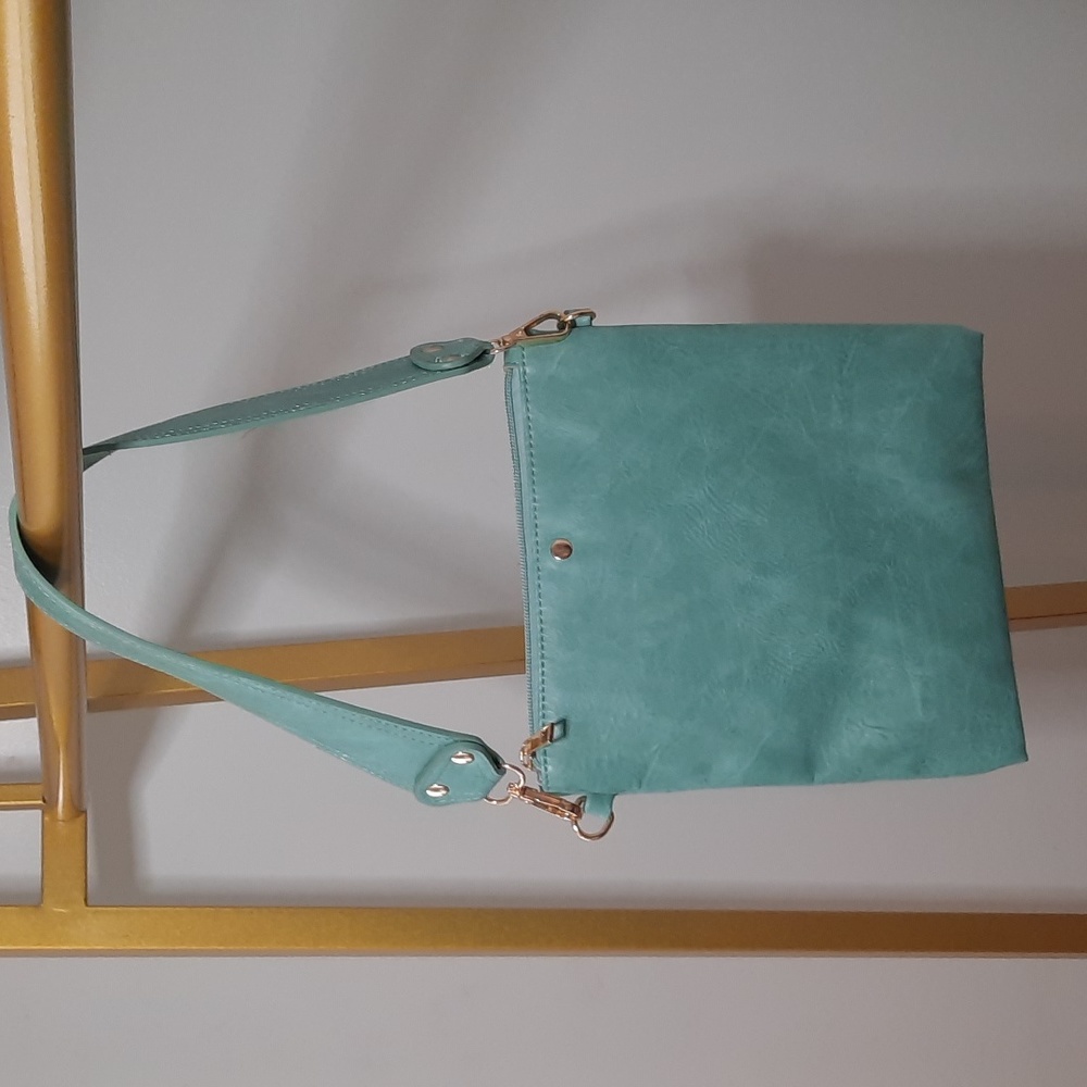 Turquoise Blue Pleather Purse